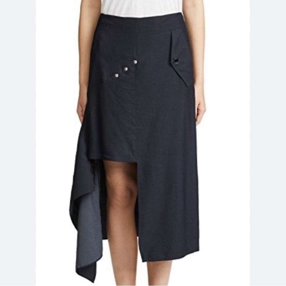 Tibi Viscose Draped Snap Skirt. Size 4.